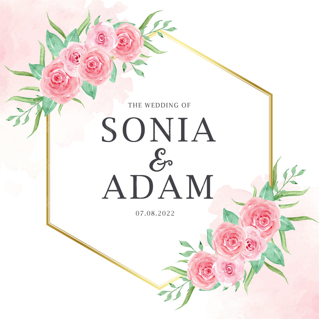 کارت دعوت عروسی با قاب گل رز