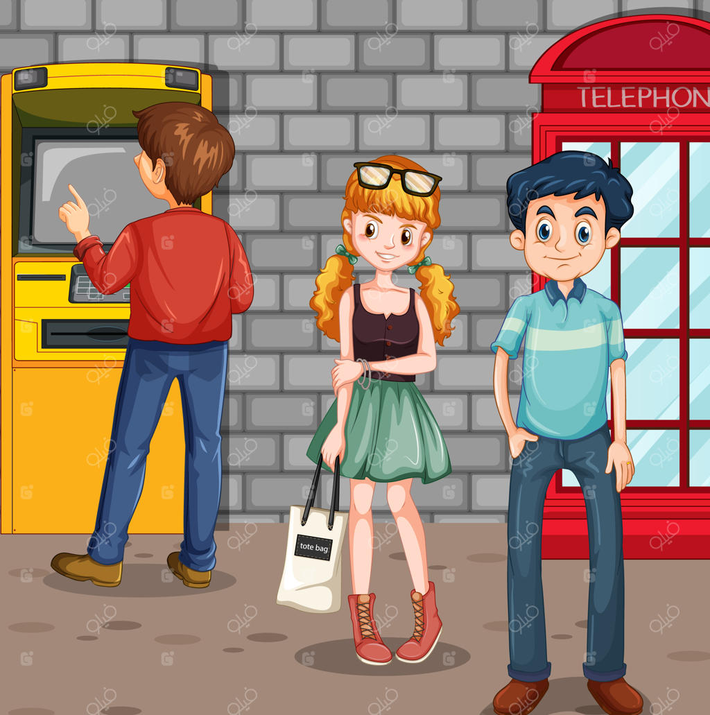 صحنه خیابانی دستگاه خودپرداز با حضور مردم