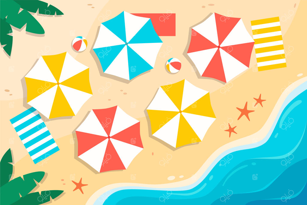 تصویر چتر ساحلی از بالا