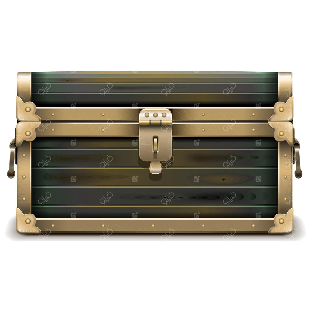 جعبه چوبی وکتور روی زمینه سفید