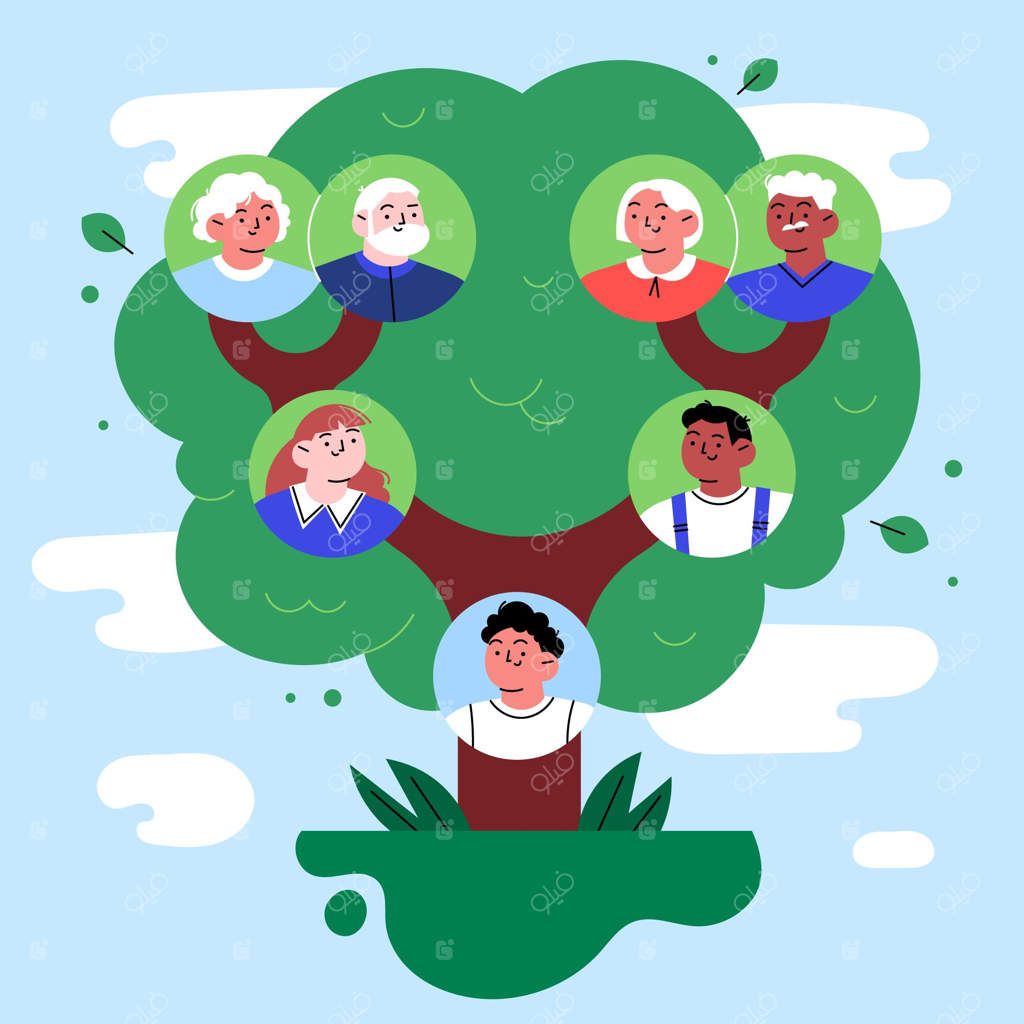 درخت خانواده طراحی شده با دست