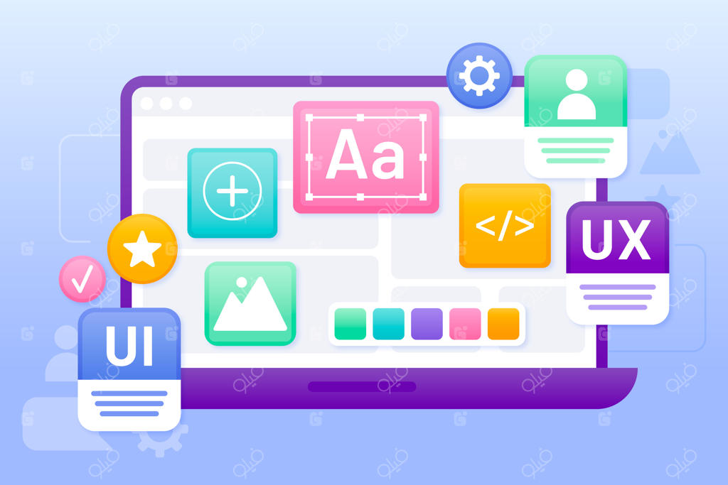 تصویرسازی طراحی رابط کاربری با گرادیانت