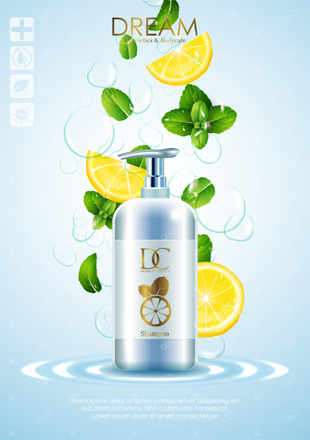 محصولات مراقبت از پوست طبیعی با برگ و لیمو