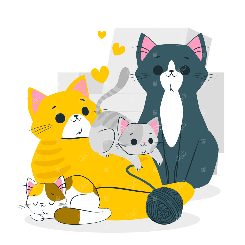 تصویرسازی خانواده گربه‌ها