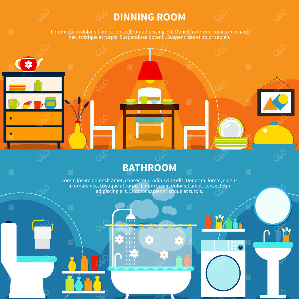 مجموعه قالب بنر دکوراسیون داخلی منزل