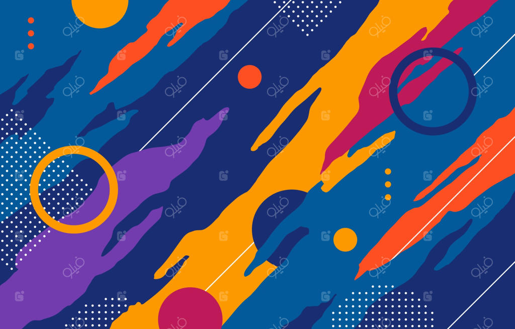 پس‌زمینه‌ای از اشکال رنگارنگ و انتزاعی