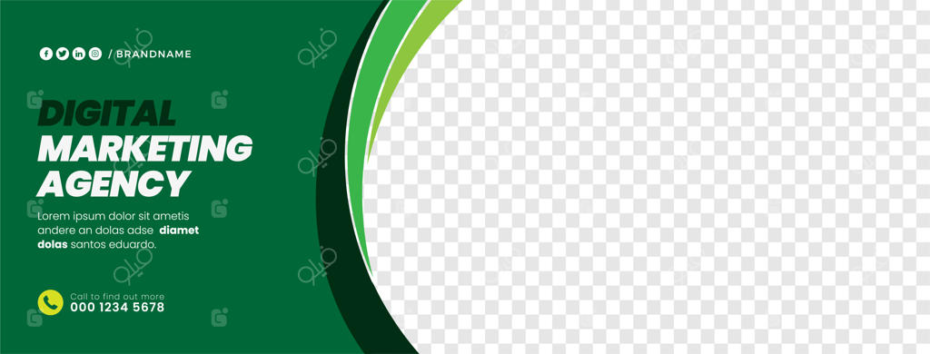 طراحی بنر شبکه‌های اجتماعی و کاور فیسبوک، وکتور قابل ویرایش برای تبلیغات و بازاریابی دیجیتال