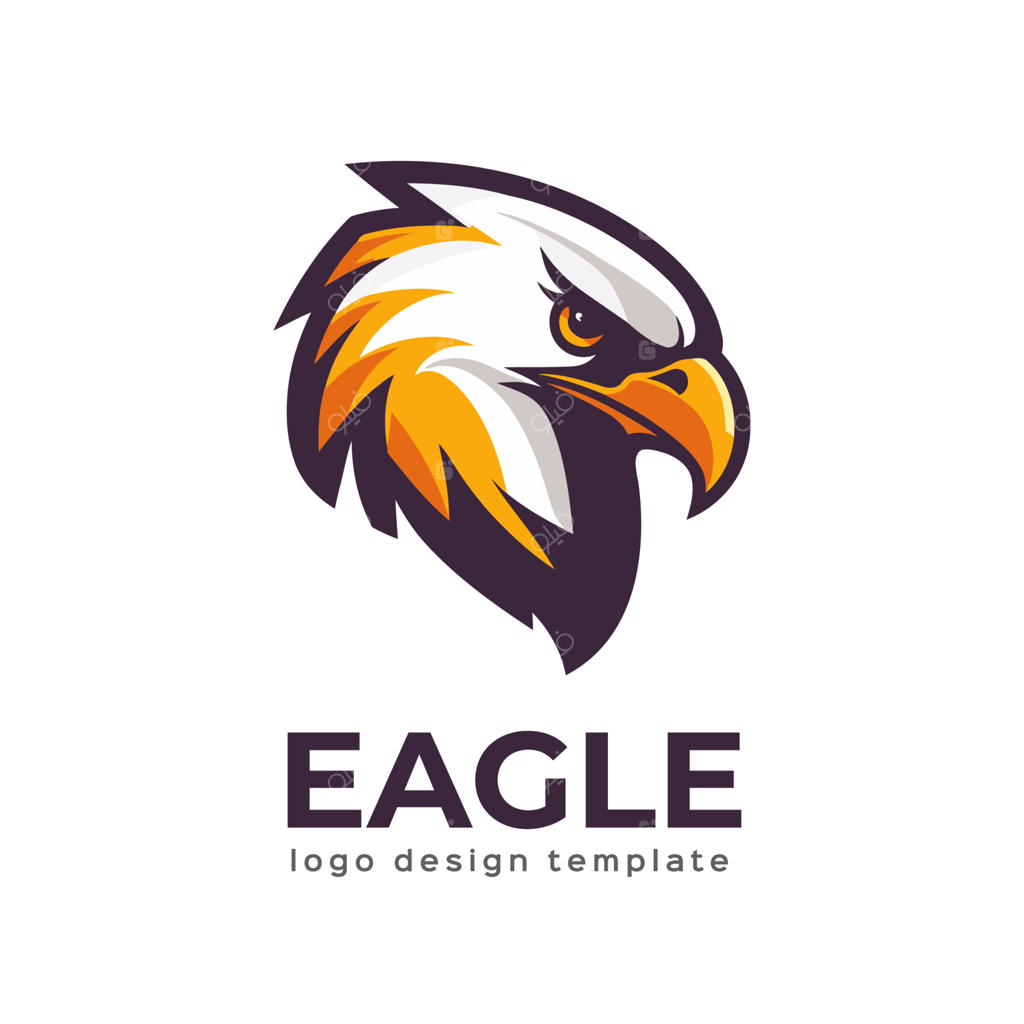 طرح وکتور آرم عقاب. قالب لوگوی سر عقاب