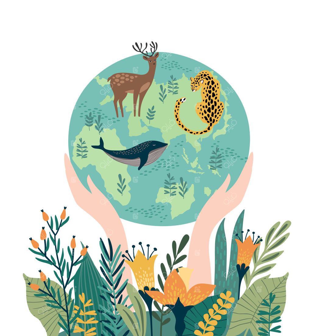 تصویرسازی وکتور برای روز زمین و دیگر مفاهیم محیط‌زیستی مناسب برای کارت، پوستر، بنر، بروشور و استفاده‌های دیگر