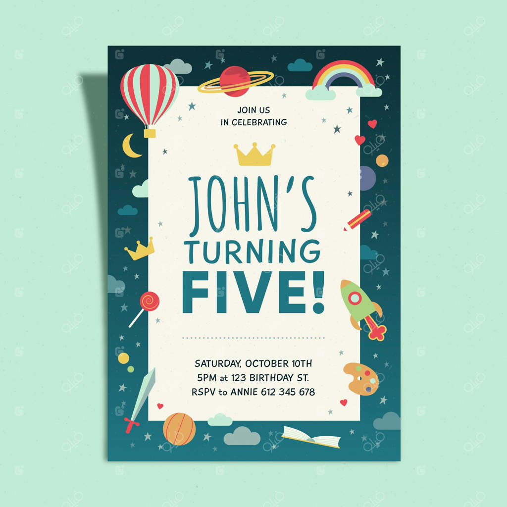 سبک قالب دعوت‌نامه تولد