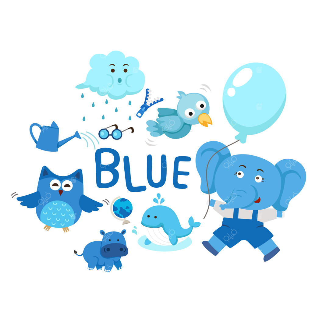 تصویرسازی از گروه مجزای بردار رنگ آبی