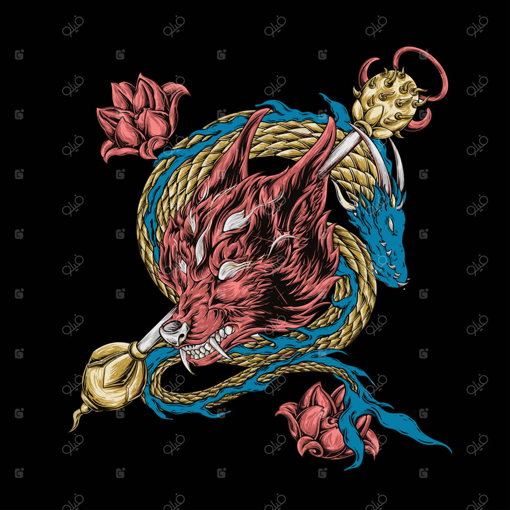 تصویر وکتور جمجمه اژدها