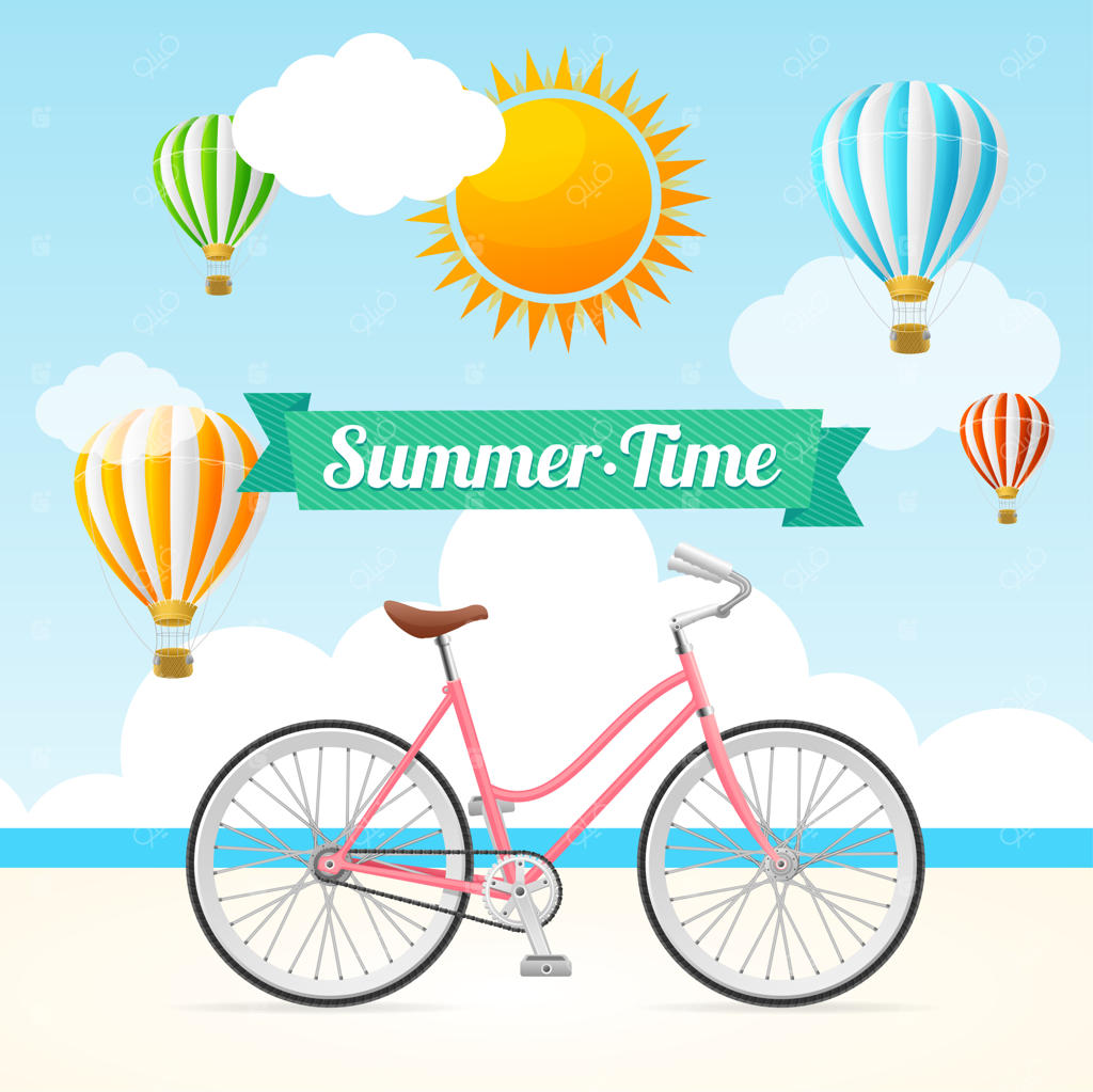 تابستان با بالن‌های هوایی و دوچرخه‌سواری