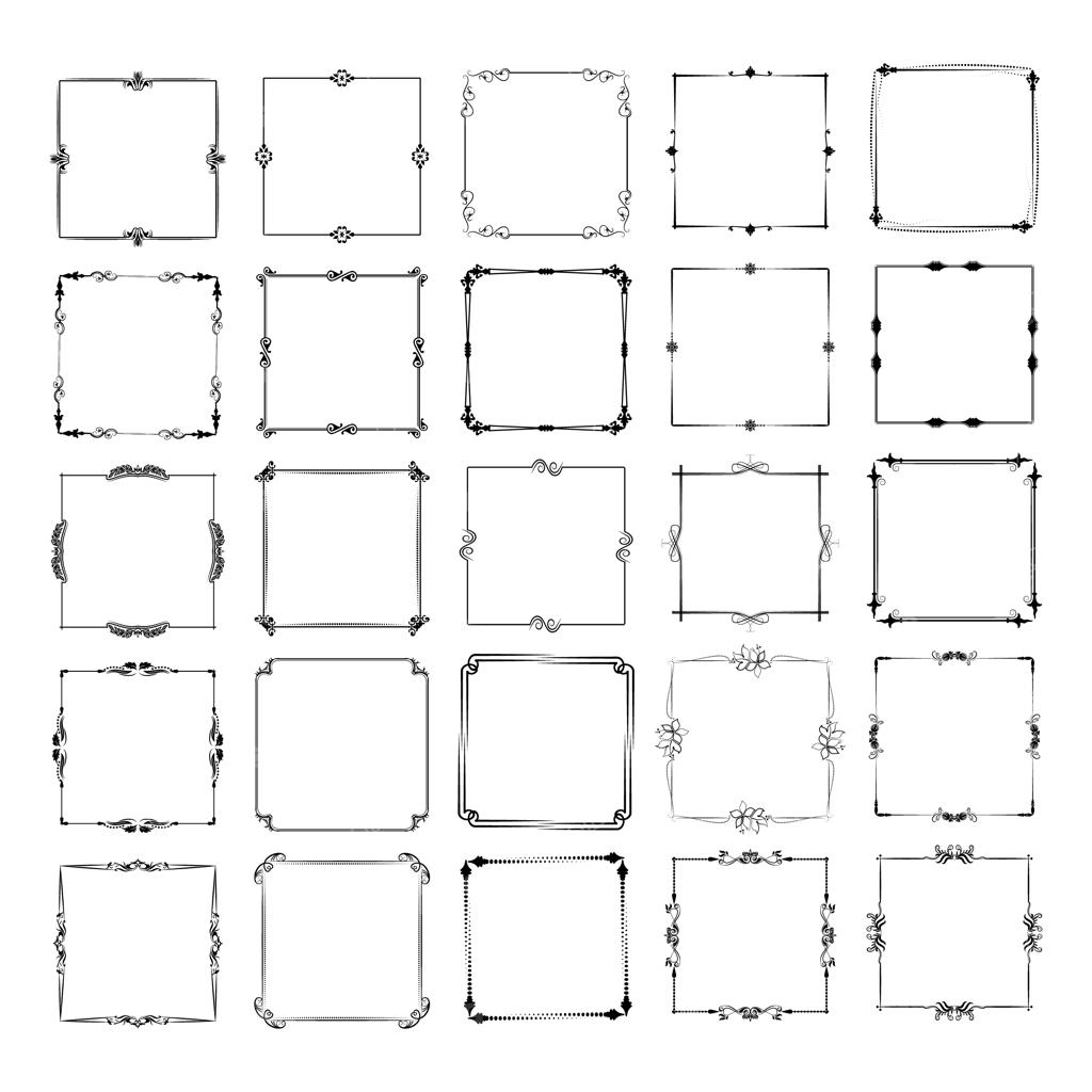 مجموعه بزرگی از قاب‌ها با اشکال مختلف