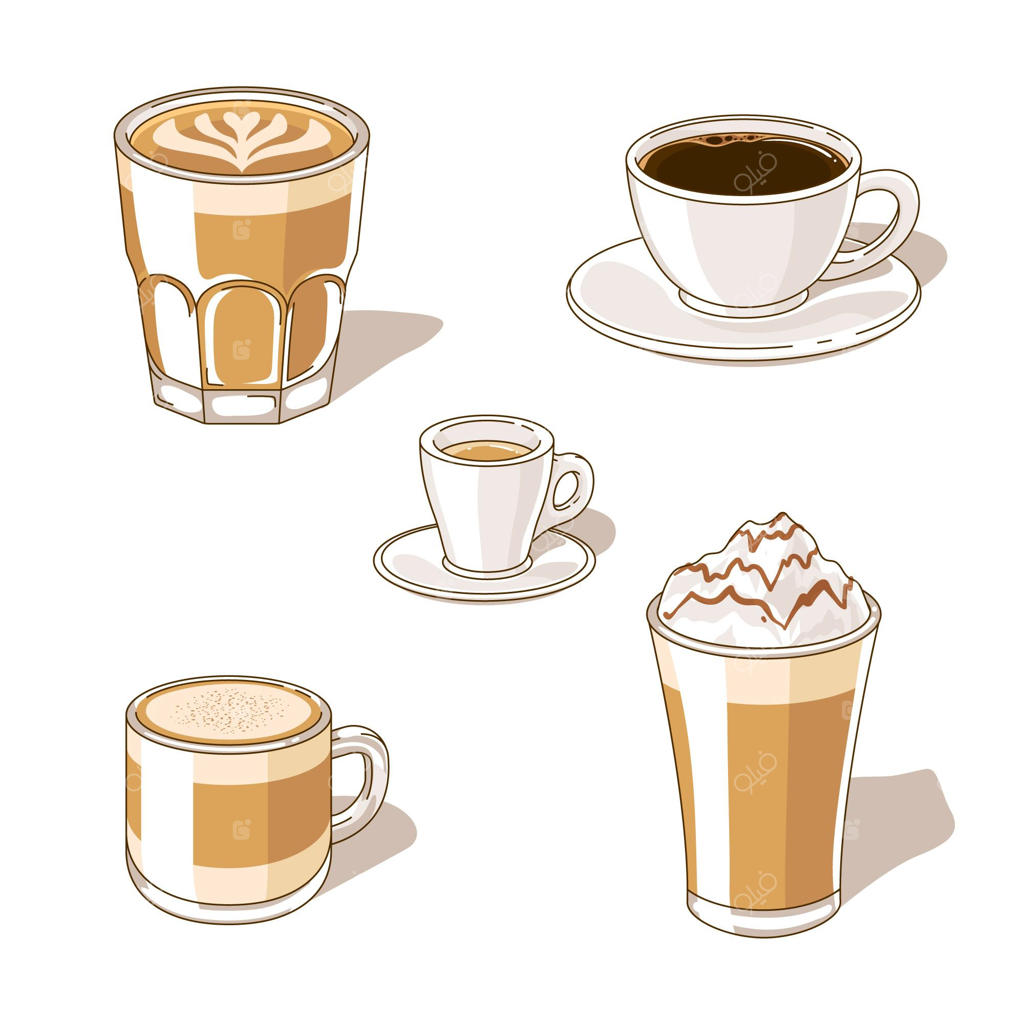 مجموعه‌ای از انواع قهوه