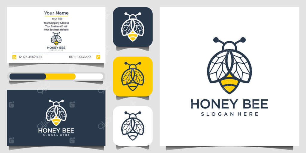 نماد خلاقانه عسل زنبور: لوگو و طراحی کارت ویزیت کسب و کار