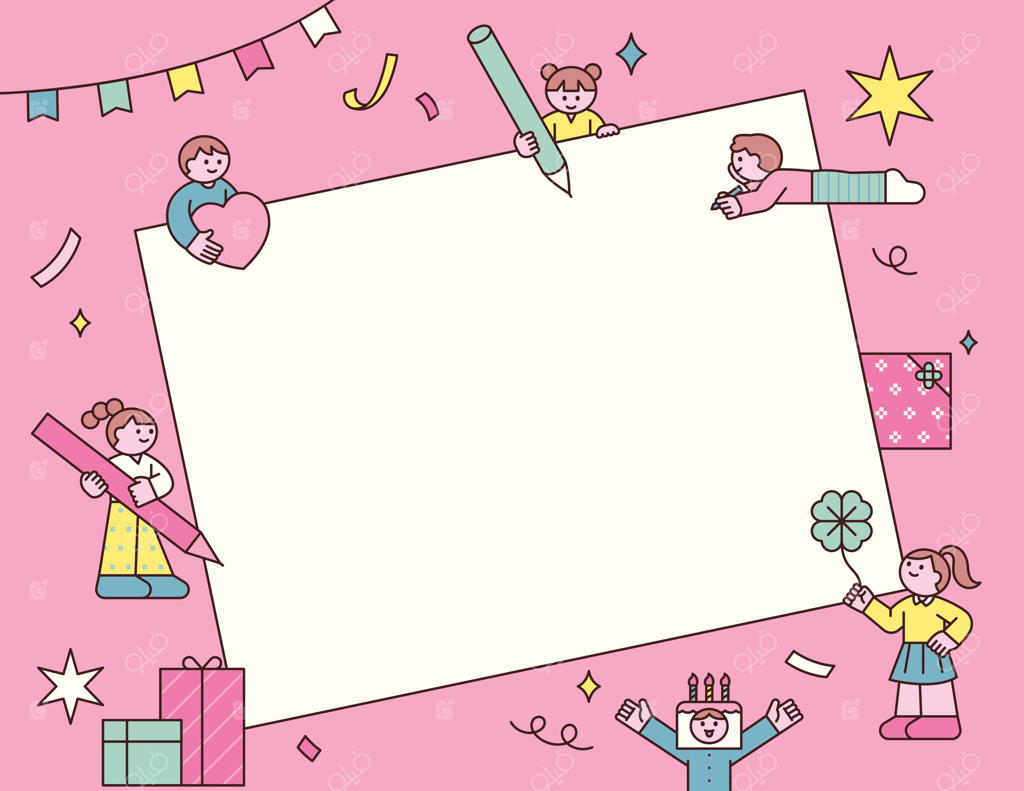 تصویرسازی هنری خلاقانه کودکان با پس‌زمینه صورتی وکتور حرفه‌ای