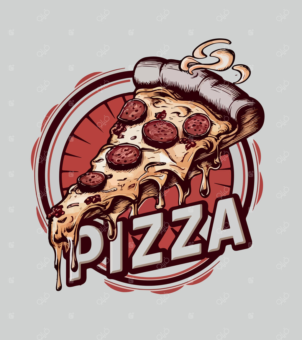 تصویر پیتزا با دایره قرمز دور آن