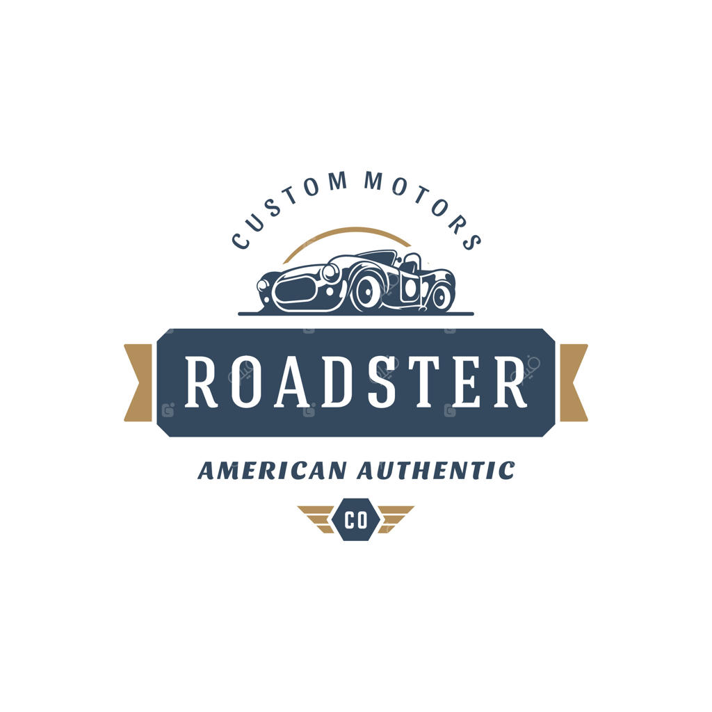 الگوی طراحی لوگوی ماشین هات راد به سبک وینتیج