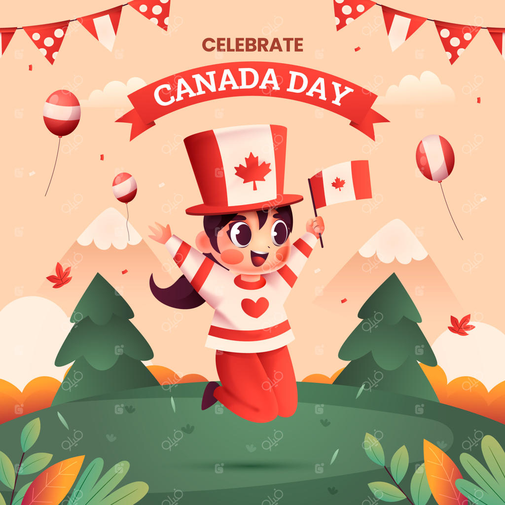 تصویر روز کانادا با گرادینت رنگی