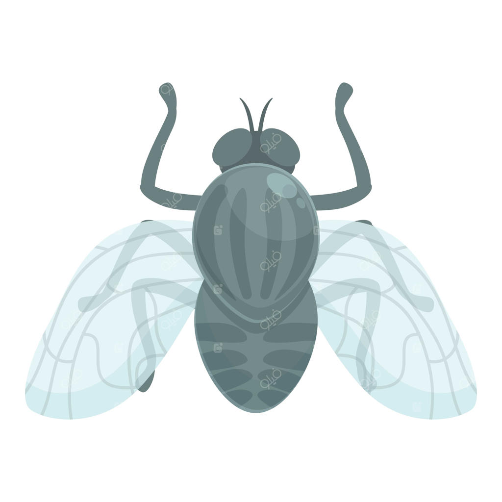 پشه تسه‌تسه: نماد کارتونی - حشره آفریقایی با بال‌های طبیعت