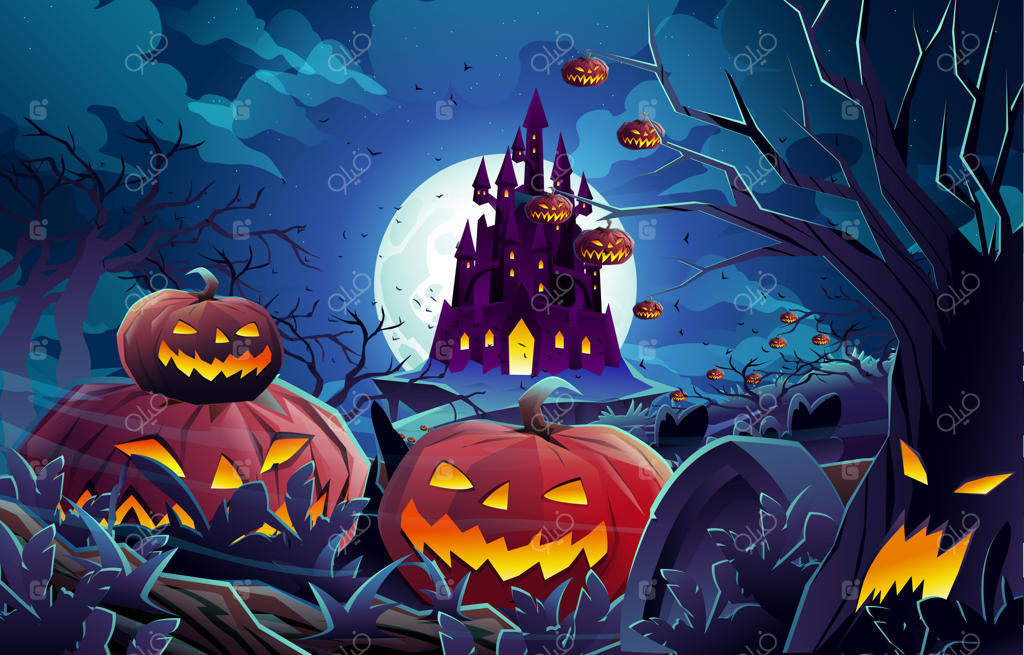 مفهوم پس‌زمینه صحنه شب تاریک هالووین