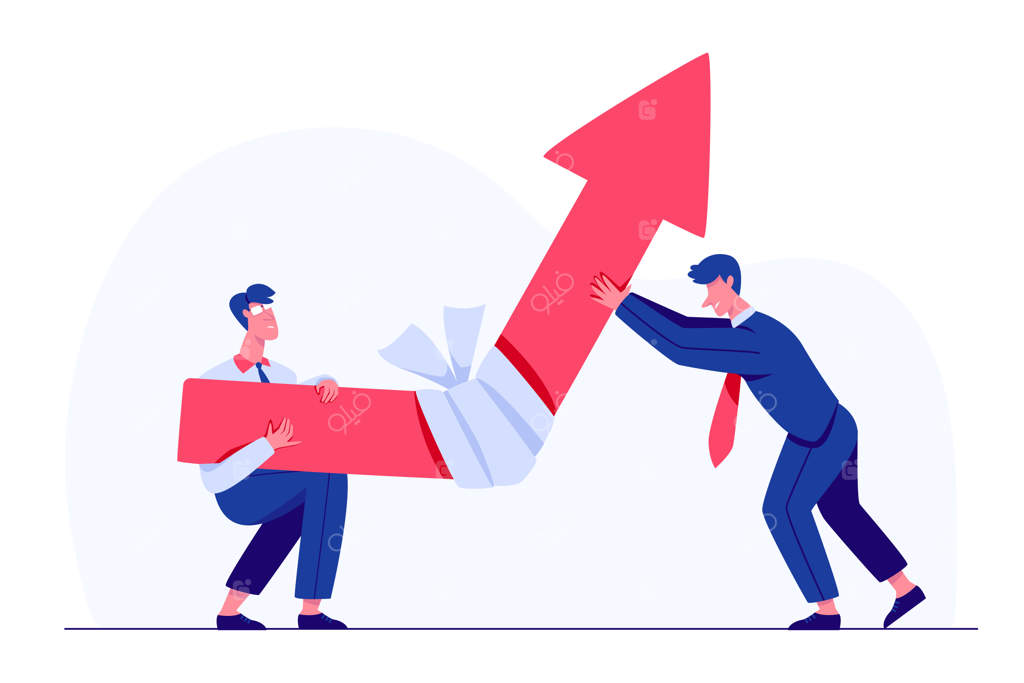 مفهوم جلوگیری از بحران مالی: تلاش تیم تجاری برای بهبود اقتصاد و افزایش رشد اقتصادی