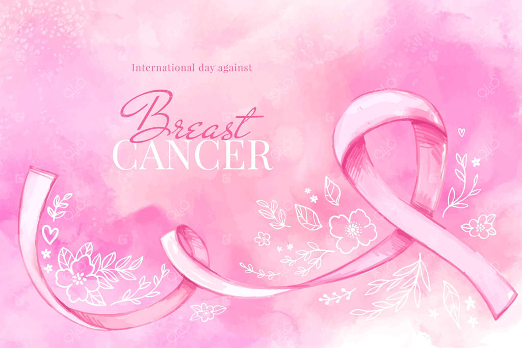 تصویر روز جهانی مبارزه با سرطان پستان با آبرنگ