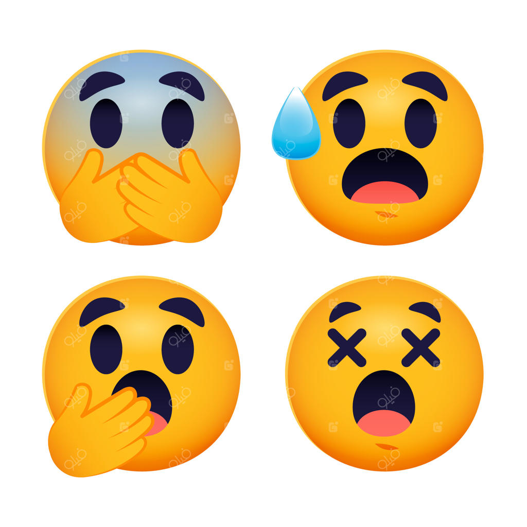 تصویر ایموجی شگفت‌زده با رنگ‌های گرادیان