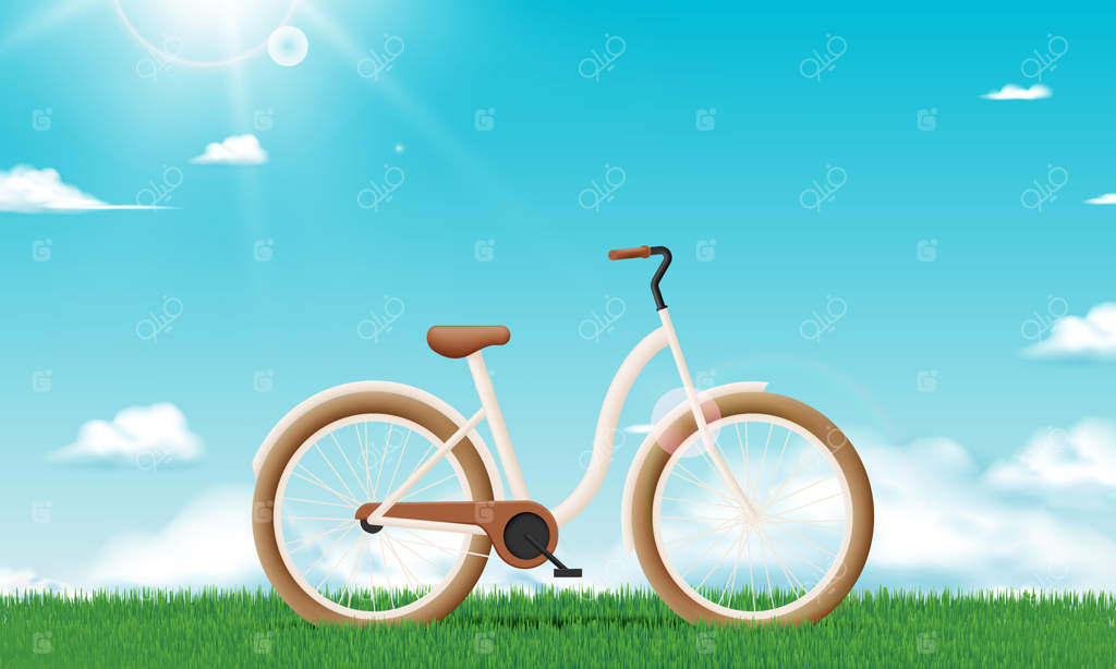 روز جهانی دوچرخه و روز بدون خودرو با طرح هنری مفهومی در پالت رنگ‌های ملایم و پاستلی