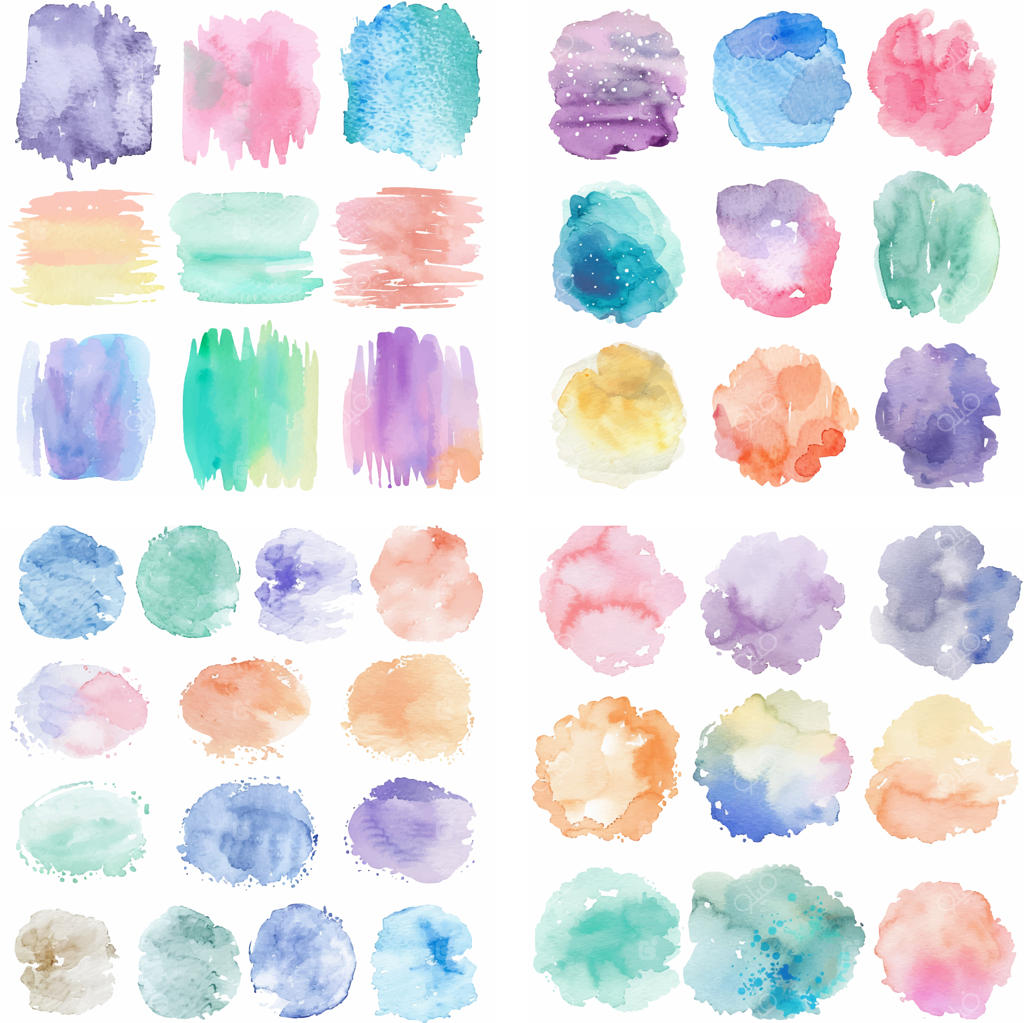 طرح لکه‌های رنگی جوهر و آبرنگ با افکت پاستلی و ضربه قلم‌موی خلاقانه