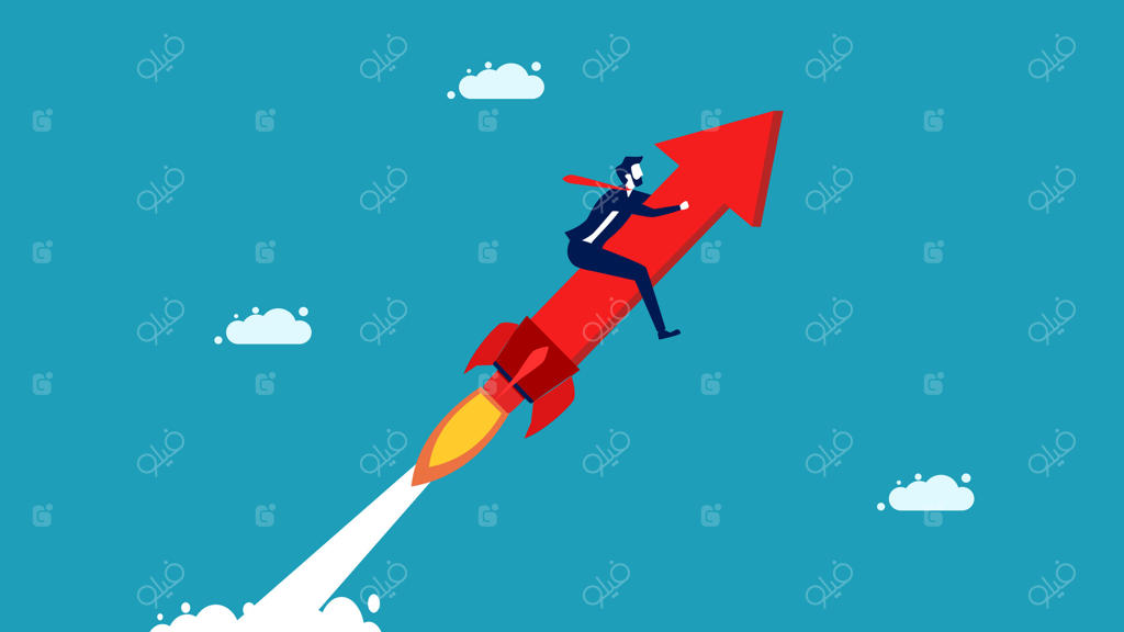 تاجر سوار بر موشک با نشانه پیروزی