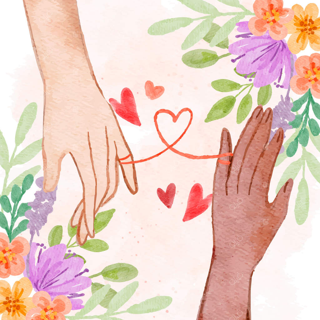 نقاشی با آبرنگ از نخ قرمز