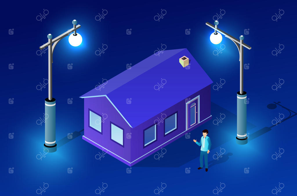 چشم‌انداز شبانه شهر و معماری فرابنفش