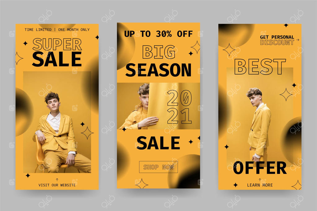 بسته استوری اینستاگرام با طراحی گرادینت برای فروش ویژه