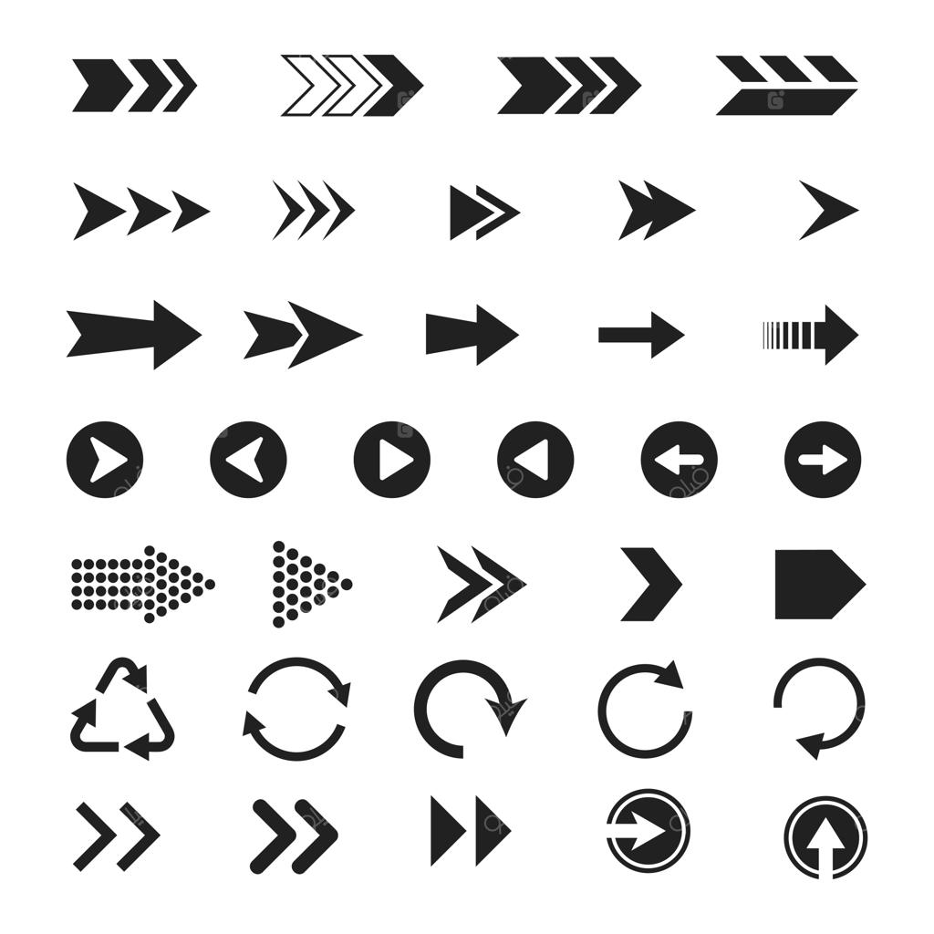 آیکون‌های فلش تخت مشکی