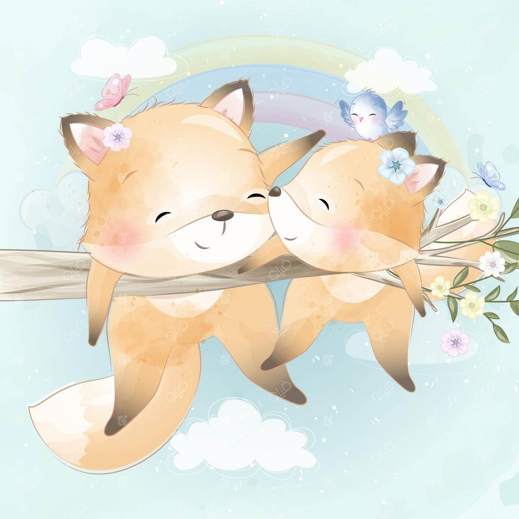 روباه کوچولوی بانمک روی درخت