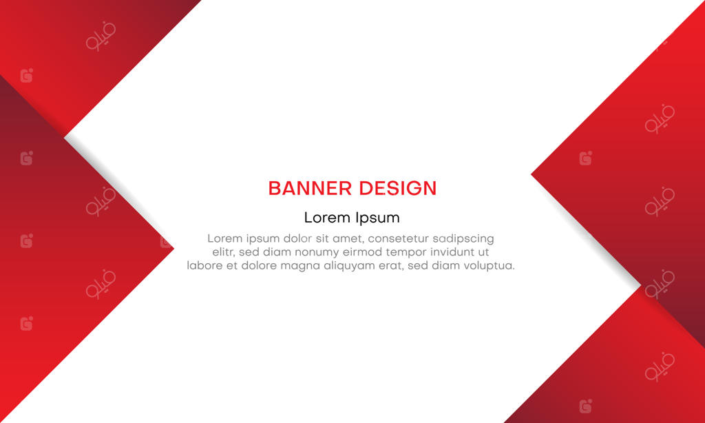 پس‌زمینه بنر انتزاعی با رنگ قرمز
