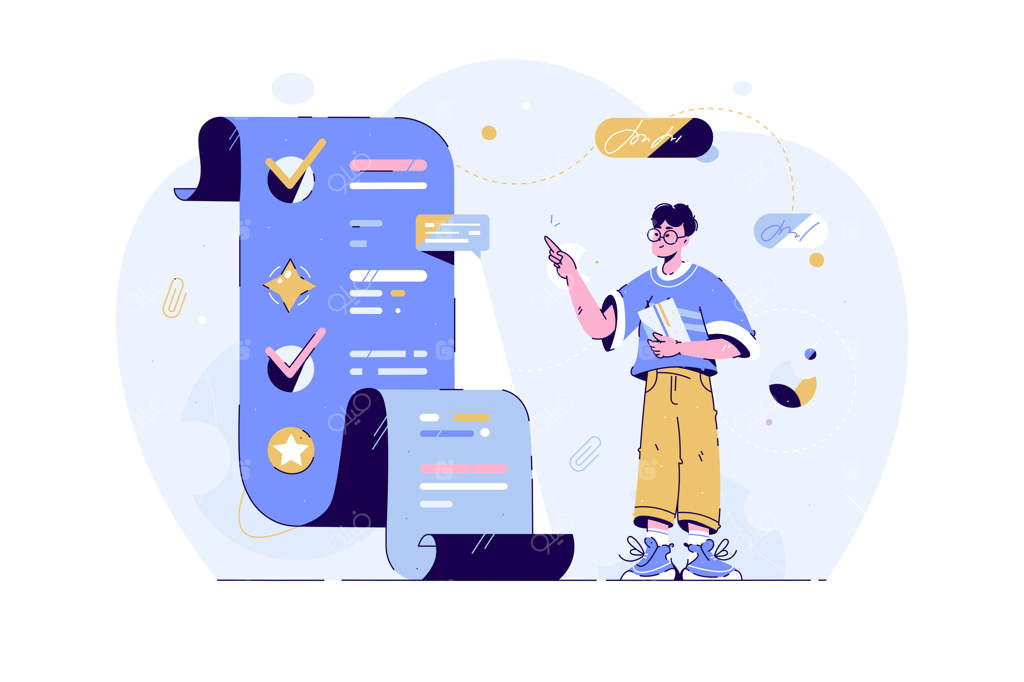 مردی از لیست وظایف به انتخاب کالا می‌پردازد