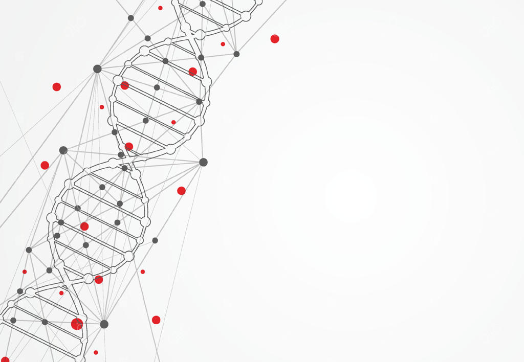 قالب، پس‌زمینه یا بنر علمی با مولکول‌های DNA