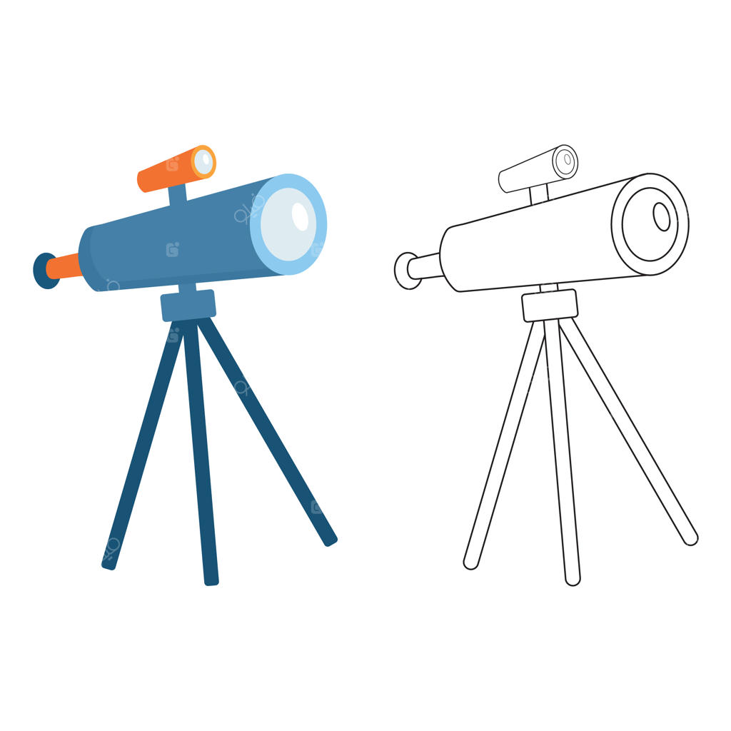 طرح خطی و کارتونی تلسکوپ برای رنگ‌آمیزی