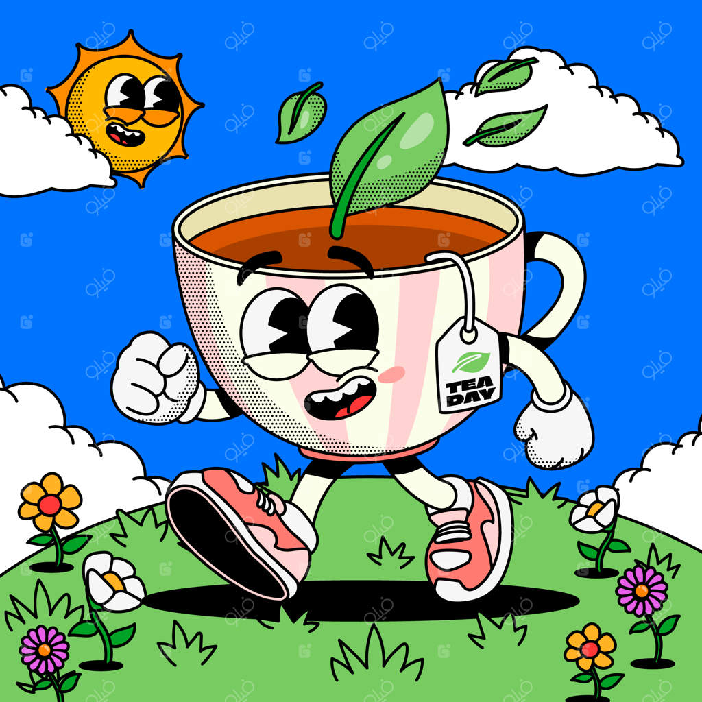 تصویرسازی روز جهانی چای با طراحی دستی