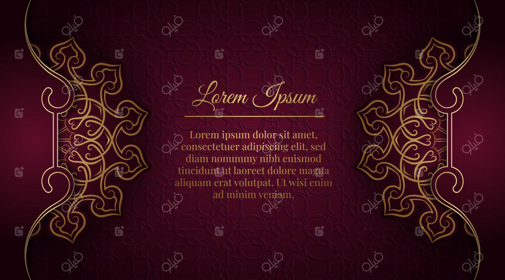 پس‌زمینه لاکچری قرمز با طرح ماندالای طلایی