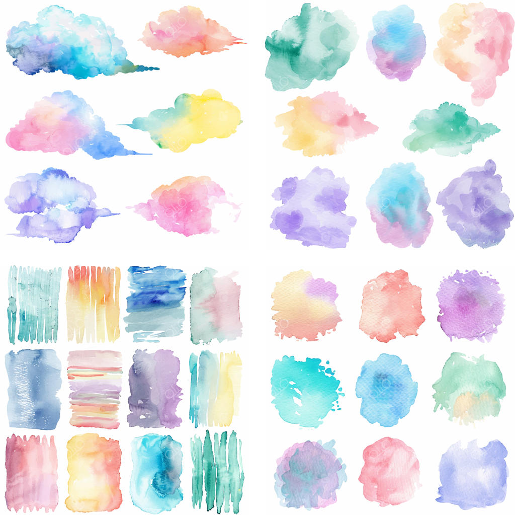 افکت لکه و پاشش رنگ آبرنگی و پاستلی با رد قلم جوهری و بافت زبر