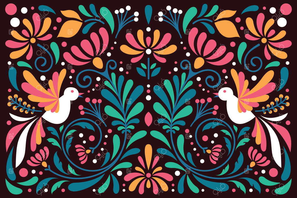 پس‌زمینه مکزیکی رنگارنگ به سبک طراحی تخت