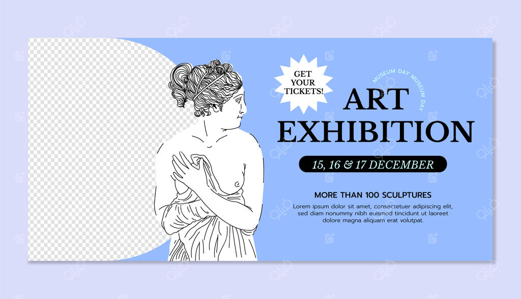 طراحی بنر مجسمه‌سازی دستی