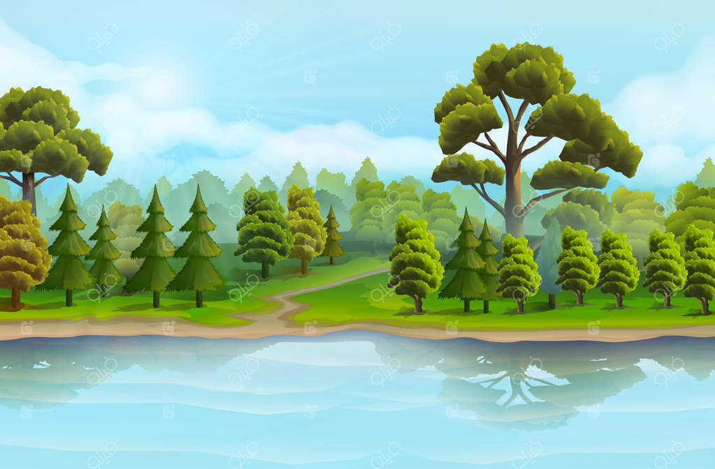 رودخانه و جنگل، منظره طبیعی، پس‌زمینه