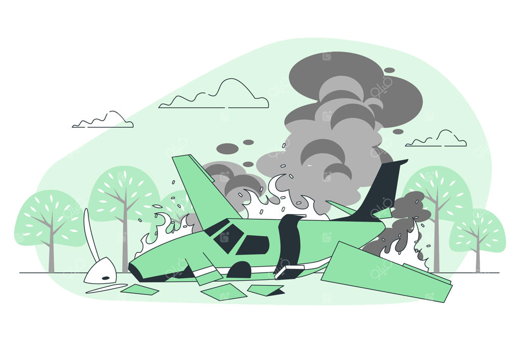 تصویرسازی مفهومی سقوط هواپیما