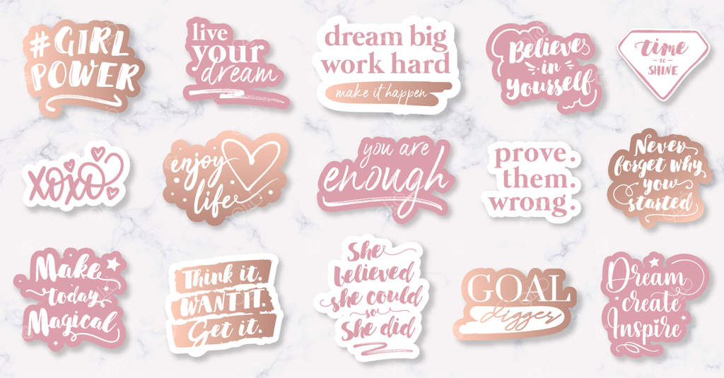 نقل‌قول‌ها و شعارهای انگیزشی زنانه به صورت دستی طراحی شده