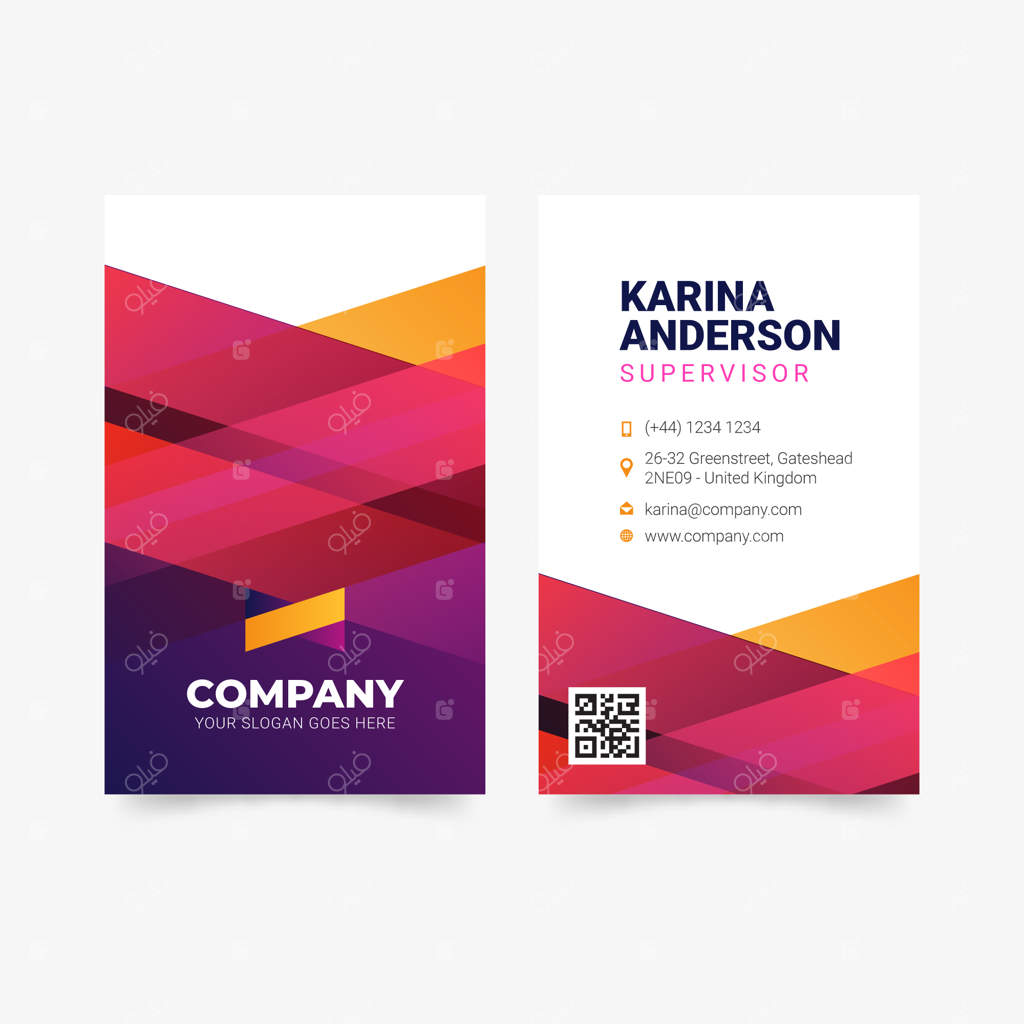 قالب کارت ویزیت رنگارنگ و انتزاعی